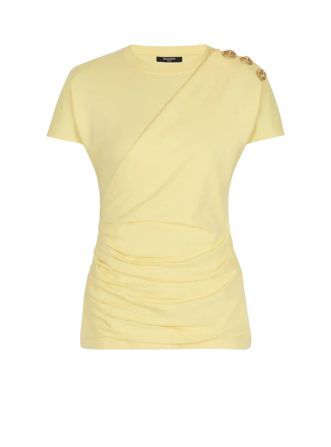 T-shirt drapé avec boutons T-shirt drapé avec boutons