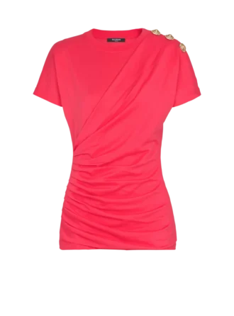 T-shirt drapé avec boutons T-shirt drapé avec boutons