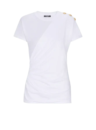 T-shirt drapé avec boutons