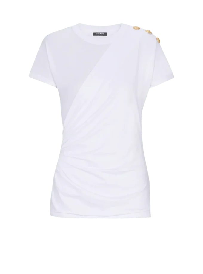 T-shirt drapé avec boutons