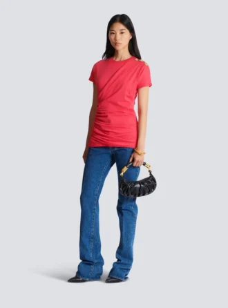 T-shirt drapé avec boutons T-shirt drapé avec boutons