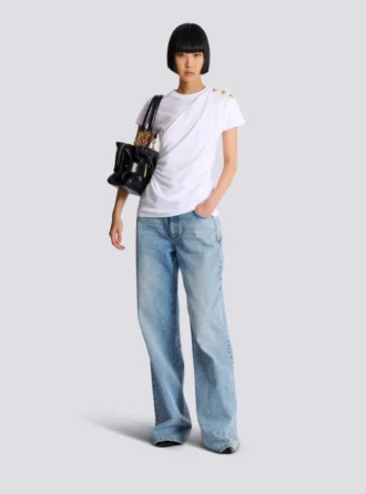 T-shirt drapé avec boutons