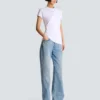T-shirt drapé avec boutons