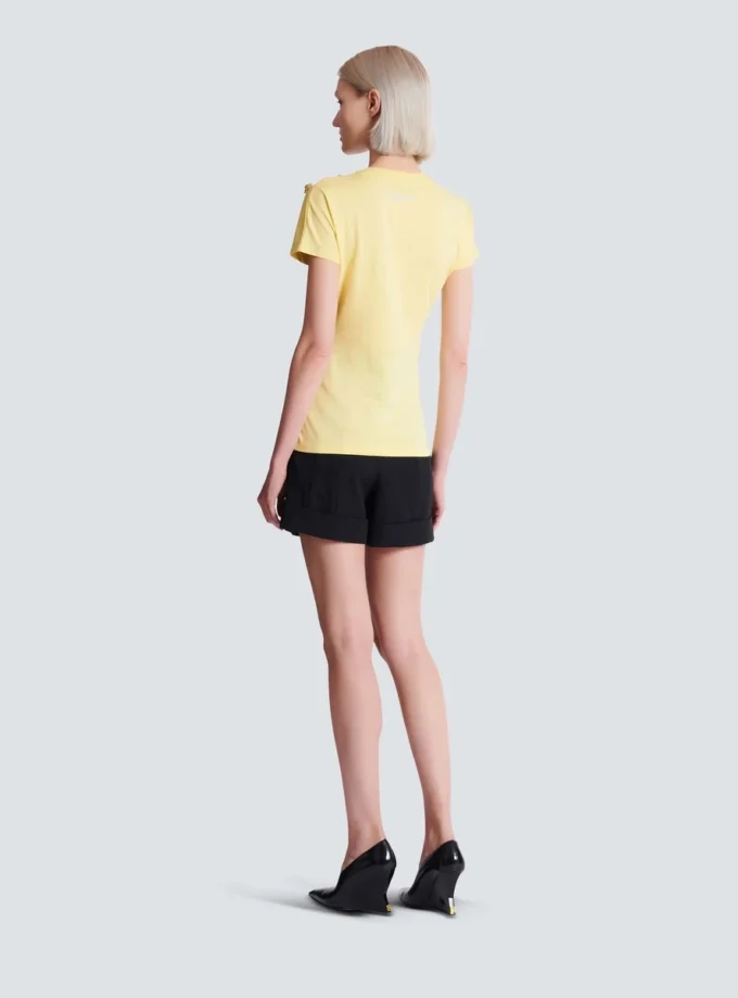 T-shirt drapé avec boutons T-shirt drapé avec boutons