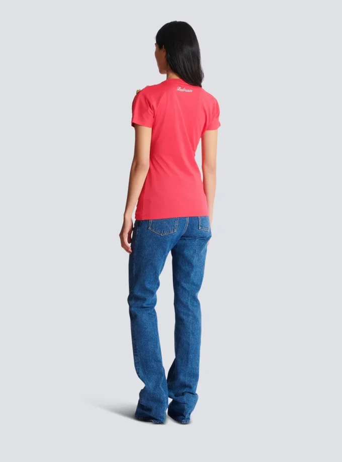 T-shirt drapé avec boutons T-shirt drapé avec boutons