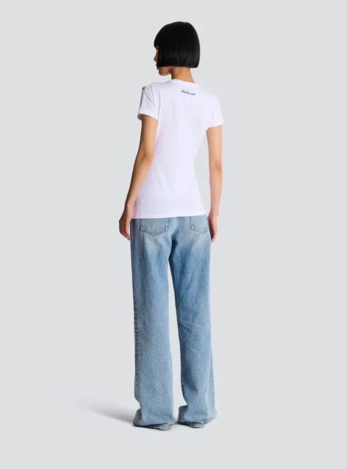 T-shirt drapé avec boutons