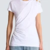 T-shirt drapé avec boutons