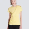T-shirt drapé avec boutons T-shirt drapé avec boutons