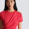 T-shirt drapé avec boutons T-shirt drapé avec boutons