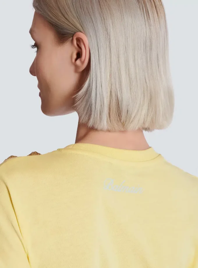 T-shirt drapé avec boutons T-shirt drapé avec boutons