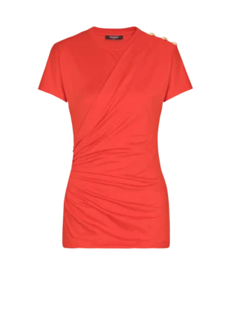 T-shirt drapé à manches courtes en jersey T-shirt drapé à manches courtes en jersey