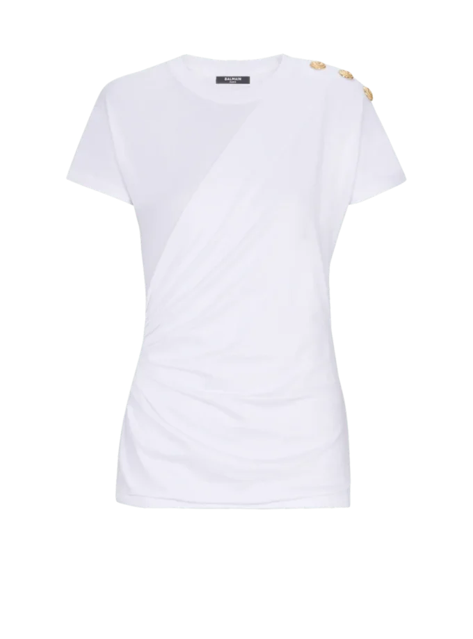 T-shirt drapé à manches courtes en jersey T-shirt drapé à manches courtes en jersey