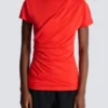 T-shirt drapé à manches courtes en jersey