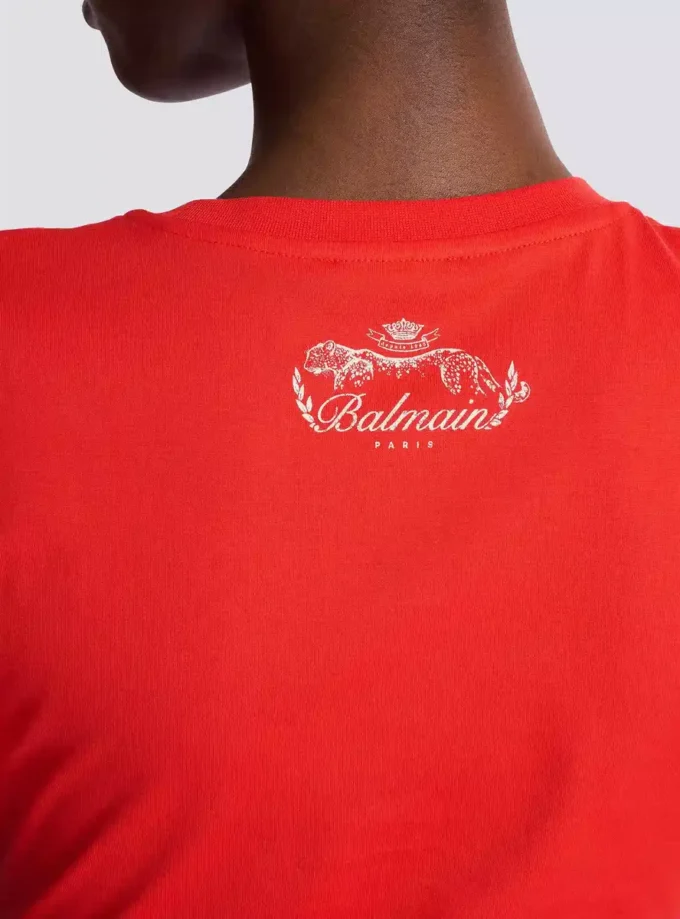T-shirt drapé à manches courtes en jersey