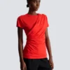 T-shirt drapé à manches courtes en jersey