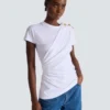 T-shirt drapé à manches courtes en jersey T-shirt drapé à manches courtes en jersey