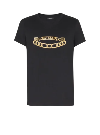 T-shirt imprimé du logo Balmain Chaînes