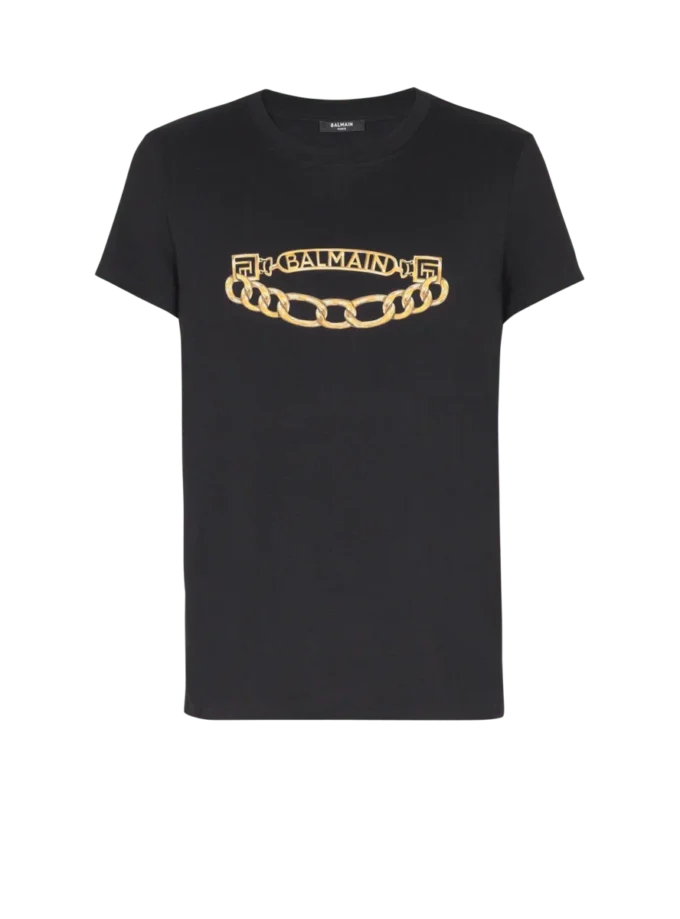 T-shirt imprimé du logo Balmain Chaînes T-shirt imprimé du logo Balmain Chaînes