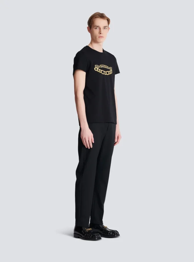 T-shirt imprimé du logo Balmain Chaînes T-shirt imprimé du logo Balmain Chaînes