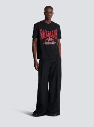 T-shirt à manches courtes avec imprimé Balmain College floqué