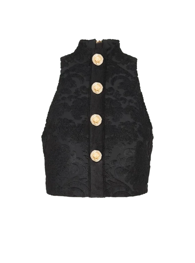 Top boutonné à motif baroque Top boutonné à motif baroque