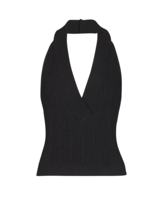 Top dos nu en maille torsadée Top dos nu en maille torsadée