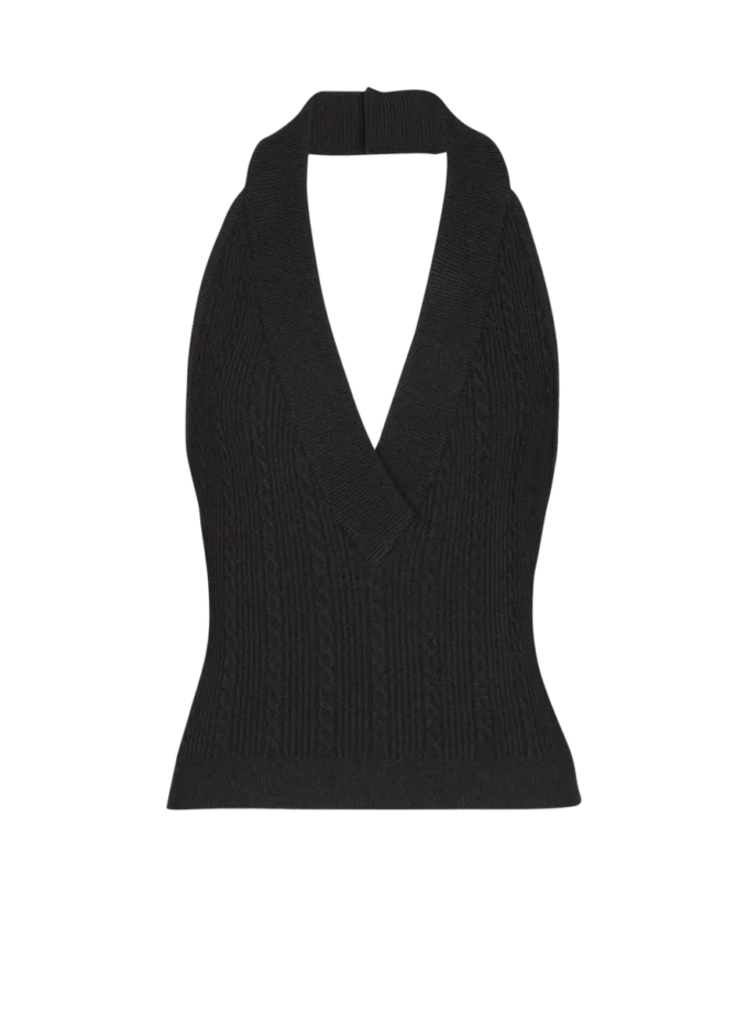 Top dos nu en maille torsadée Top dos nu en maille torsadée