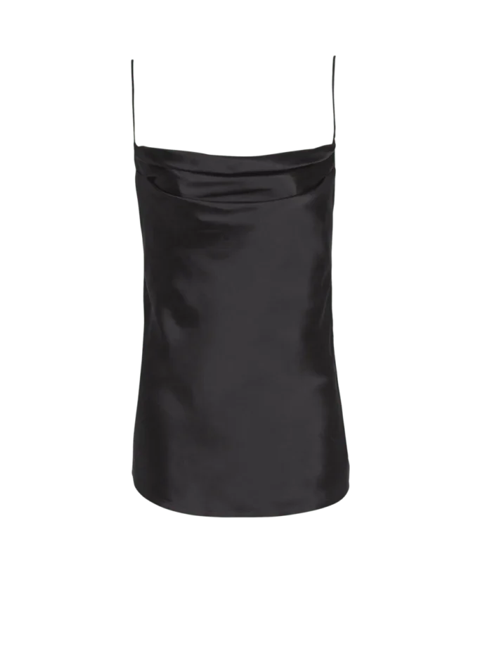 Top drapé en satin