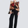 Top drapé en satin