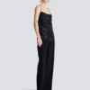 Top drapé en satin