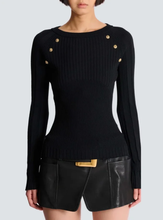 Top en maille avec boutons Top en maille avec boutons