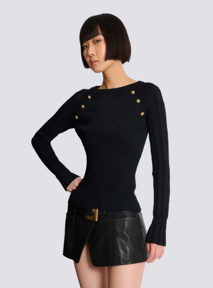 Top en maille avec boutons Top en maille avec boutons