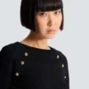 Top en maille avec boutons Top en maille avec boutons