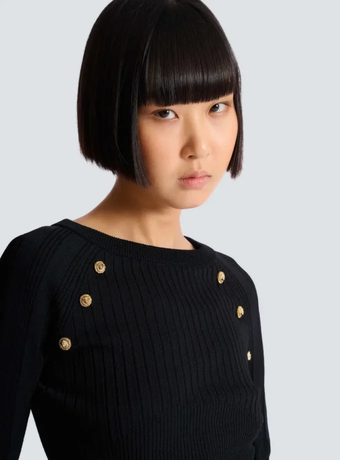 Top en maille avec boutons Top en maille avec boutons