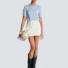 Top en maille brodé Emblème Balmain Top en maille brodé Emblème Balmain