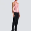 Top en satin à franges et dos nu Top en satin à franges et dos nu