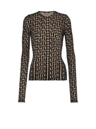 Top en velours monogrammé Top en velours monogrammé