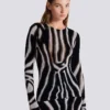 Top moulant en velours imprimé zèbre
