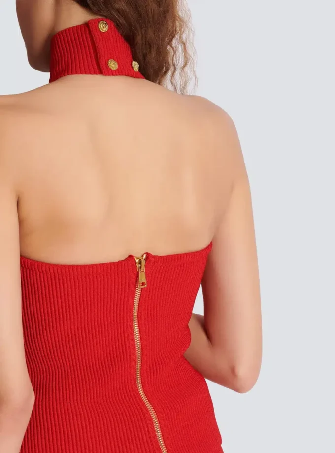 Top sans manches en maille avec détails décoratifs Top sans manches en maille avec détails décoratifs