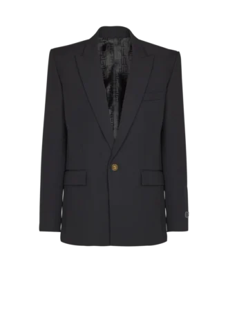 Veste 1 bouton en laine grain de poudre Veste 1 bouton en laine grain de poudre