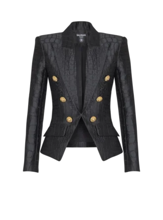 Veste 6 boutons en jacquard crocodile