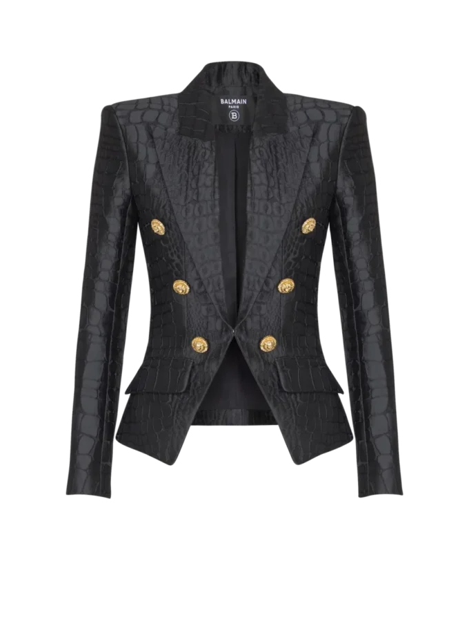 Veste 6 boutons en jacquard crocodile