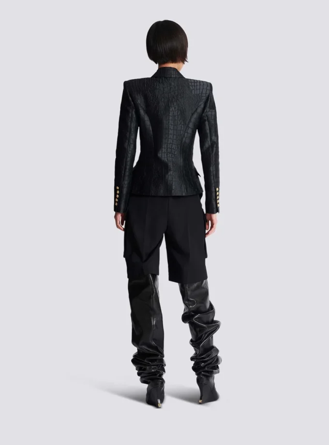 Veste 6 boutons en jacquard crocodile