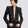 Veste 6 boutons en jacquard crocodile