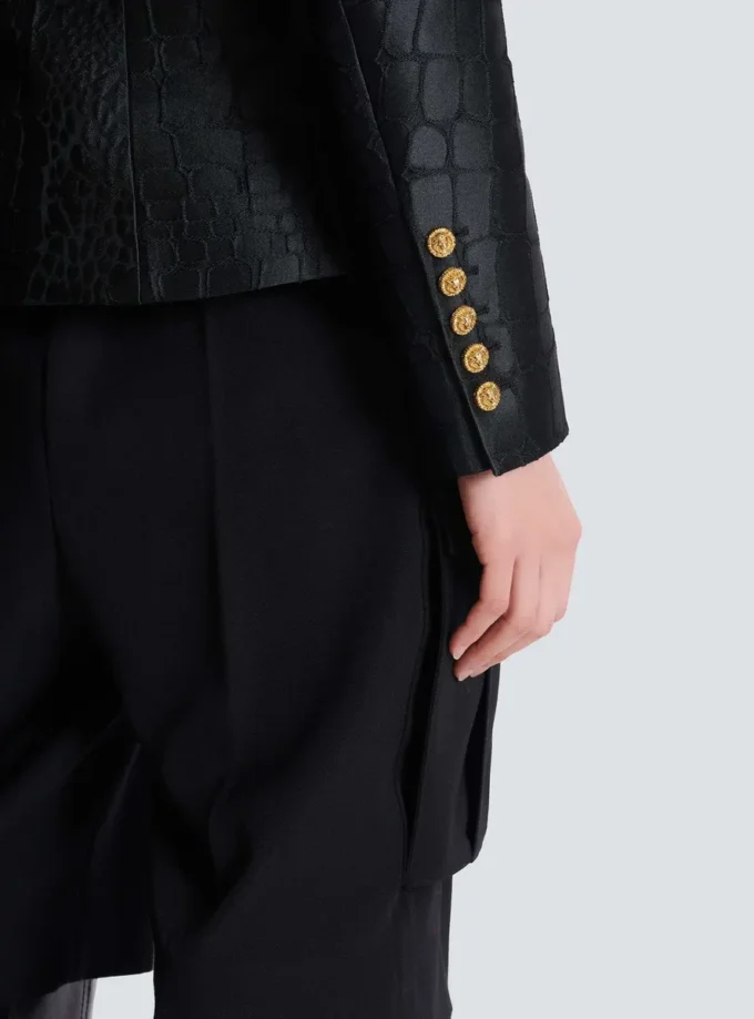 Veste 6 boutons en jacquard crocodile