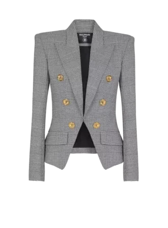 Veste 6 boutons en jacquard Prince de Galles