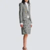 Veste 6 boutons en jacquard Prince de Galles Veste 6 boutons en jacquard Prince de Galles