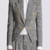 Veste 6 boutons en jacquard Prince de Galles Veste 6 boutons en jacquard Prince de Galles