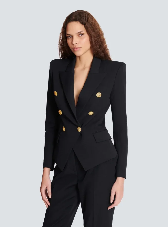 Veste ajustée 6 boutons Grain de poudre Veste ajustée 6 boutons Grain de poudre