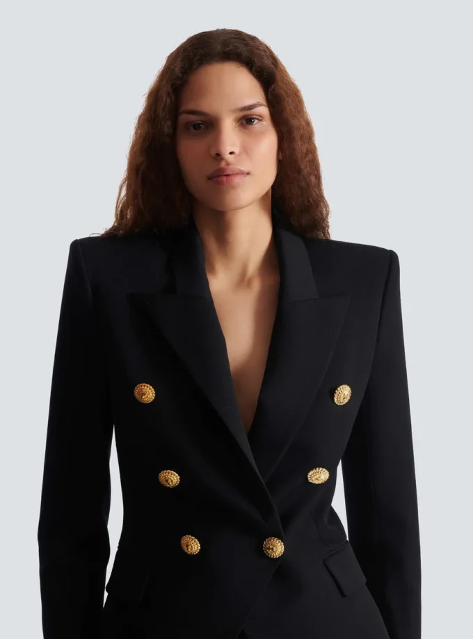 Veste ajustée 6 boutons Grain de poudre Veste ajustée 6 boutons Grain de poudre